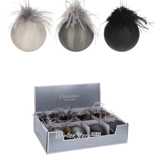 Набор стеклянных елочных шаров Jiselle de Gaskone 8 см, 12 шт Koopman