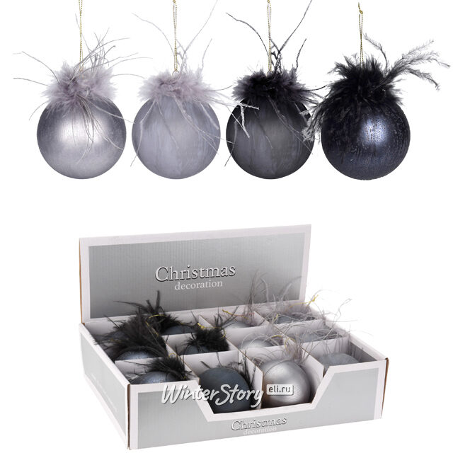 Набор стеклянных шаров Burlesque 8 см, 12 шт Koopman