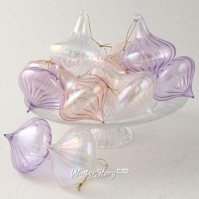 Набор стеклянных елочных игрушек Marollo Verdon 10 см, 12 шт, подвеска Koopman