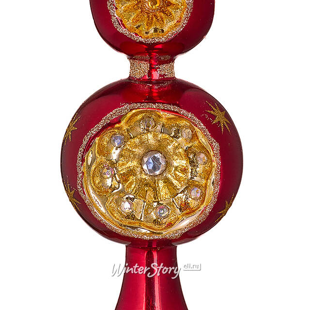 Верхушка на елку Lanberis - Kate 30 см красная, стекло Koopman