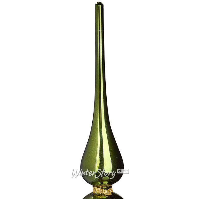 Верхушка на елку Lanberis - Kelso 30 см зеленая, стекло Koopman