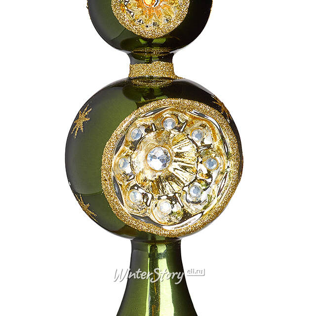 Верхушка на елку Lanberis - Kelso 30 см зеленая, стекло Koopman