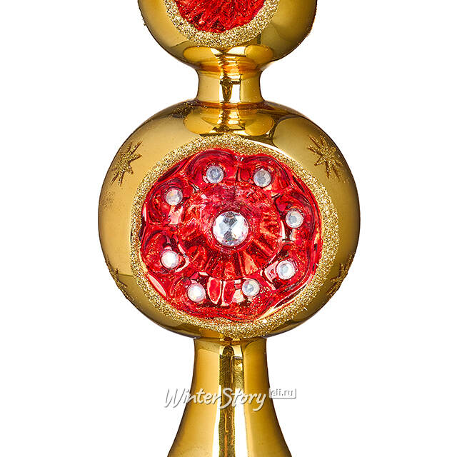 Верхушка на елку Lanberis - Kilv 30 см золотая, стекло Koopman