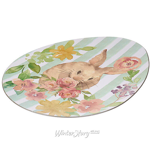 Пасхальное блюдо Цветочный Кролик 35*29 см Koopman