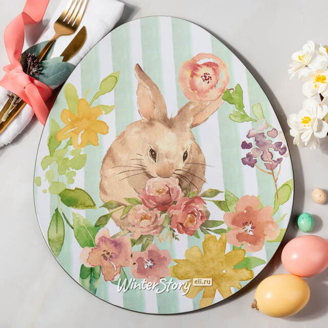 Пасхальное блюдо Цветочный Кролик 35*29 см Koopman