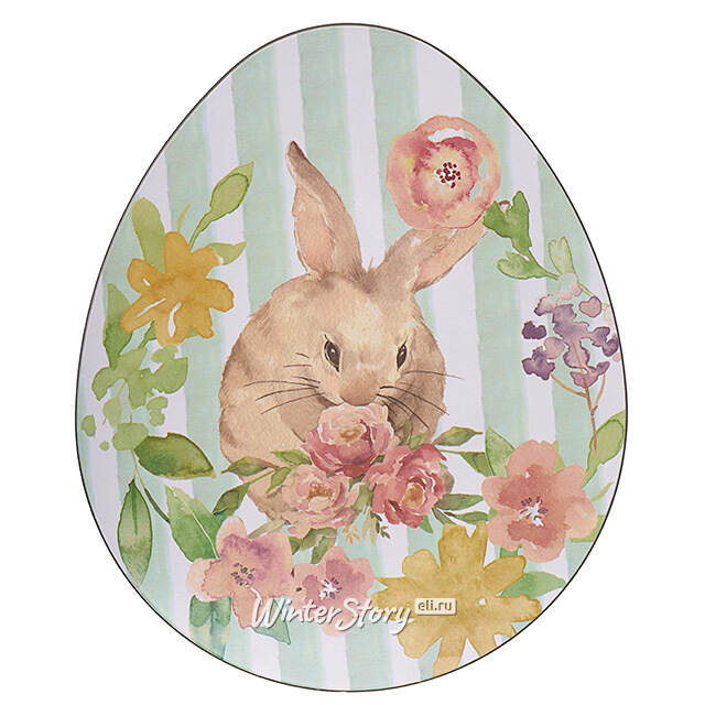 Пасхальное блюдо Цветочный Кролик 35*29 см Koopman