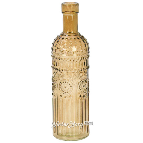 Стеклянная ваза - бутылка Dario 25 см карамельная Koopman