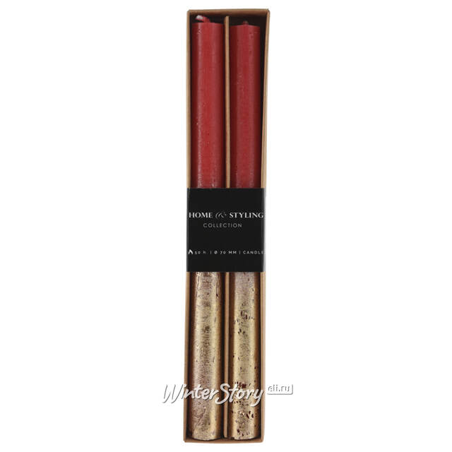 Набор столовых свечей Renee 25 см, 2 шт, красный Koopman (Купман)