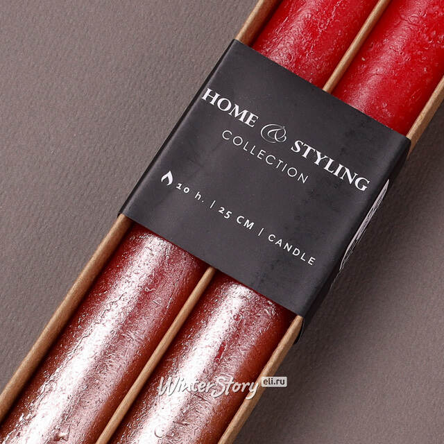 Набор столовых свечей Renee 25 см, 2 шт, красный Koopman (Купман)