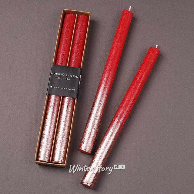 Набор столовых свечей Renee 25 см, 2 шт, красный Koopman (Купман)