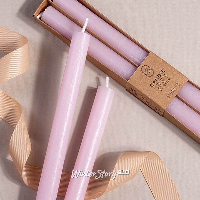 Столовые свечи Ронберг Рустик 25 см, 2 шт, сиреневые Koopman