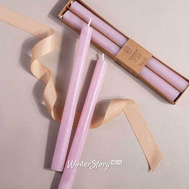 Столовые свечи Ронберг Рустик 25 см, 2 шт, сиреневые Koopman