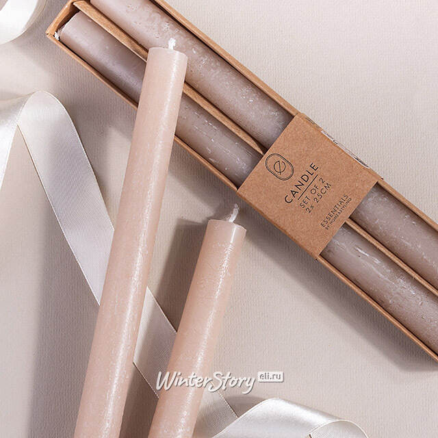 Столовые свечи Ронберг Рустик 25 см, 2 шт, песочные Koopman