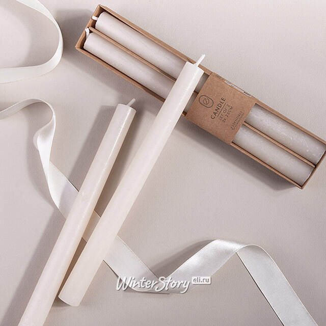 Столовые свечи Ронберг Рустик 25 см, 2 шт, белые Koopman