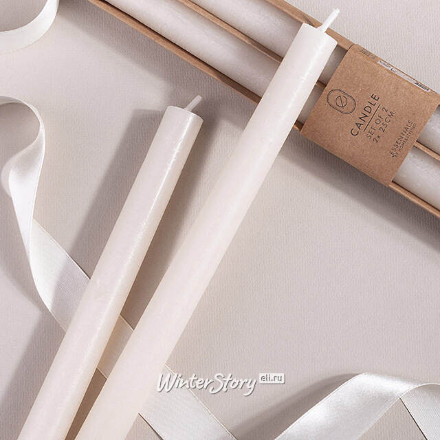 Столовые свечи Ронберг Рустик 25 см, 2 шт, белые Koopman