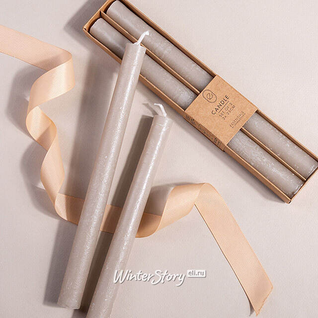 Столовые свечи Ронберг Рустик 25 см, 2 шт, серые Koopman