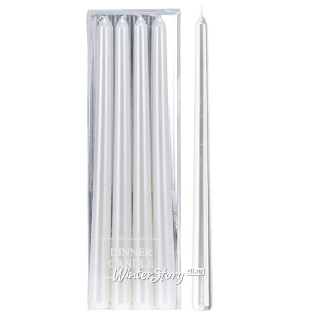 Высокие свечи Античный Блеск 29 см белые, 4 шт Koopman