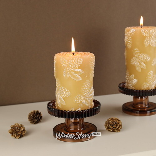 Декоративная свеча Еловый Лес 10 см бежевая Koopman