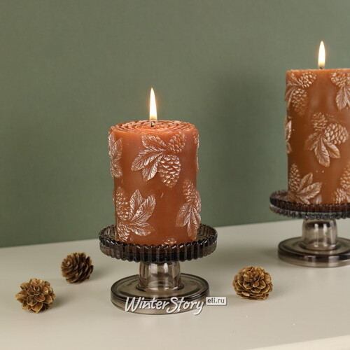 Декоративная свеча Еловый Лес 10 см терракотовая Koopman