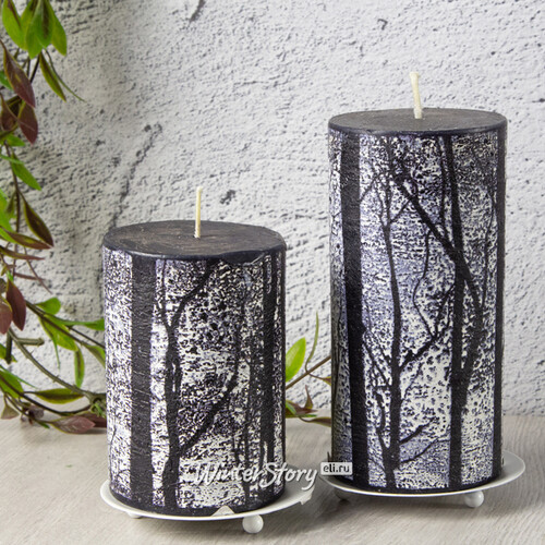 Декоративная свеча Зимний Лес, 100*70 мм, серый Koopman