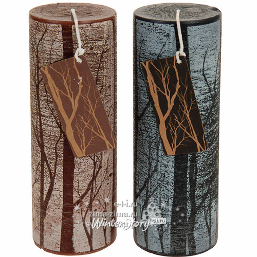 Декоративная свеча Зимний Лес, 190*70 мм, коричневый Koopman