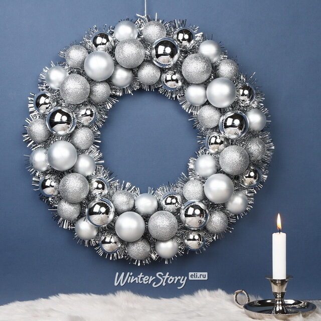 Рождественский венок Fevaldo: Silver 39 см, фольга Koopman