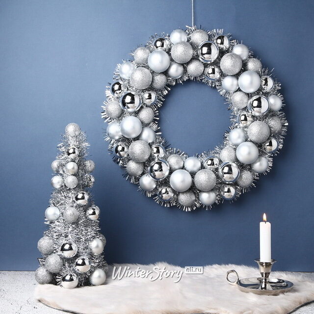 Рождественский венок Fevaldo: Silver 39 см, фольга Koopman