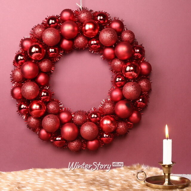 Рождественский венок Fevaldo: Ruby 39 см, фольга Koopman