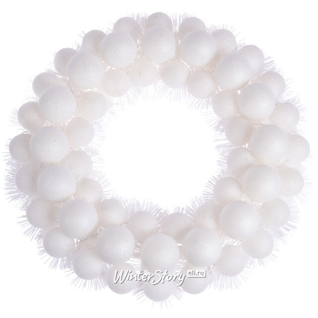 Рождественский венок Fevaldo: White 39 см, фольга Koopman