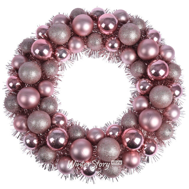 Рождественский венок Fevaldo: Pink 39 см, фольга Koopman