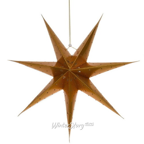 Светильник звезда из бумаги Golden Star 60 см, 10 теплых белых LED ламп, на батарейках Koopman