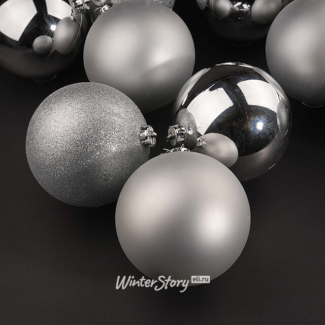 Набор пластиковых шаров Silver Accento 14 см, 12 шт Koopman