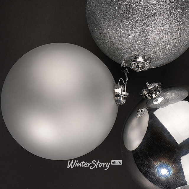 Набор пластиковых шаров Silver Accento 14 см, 12 шт Koopman