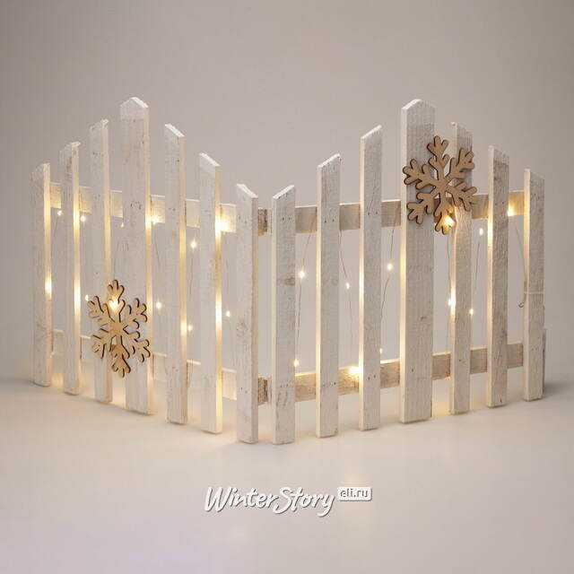 Декоративный забор для елки Lorweg White 76*38 см, с подсветкой, на батарейках,  таймер, IP20 Koopman