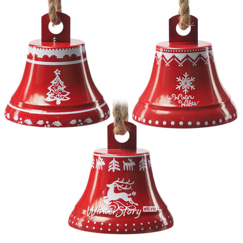 Елочная игрушка Колокольчик - Christmas Tree 14 см красный, подвеска Koopman