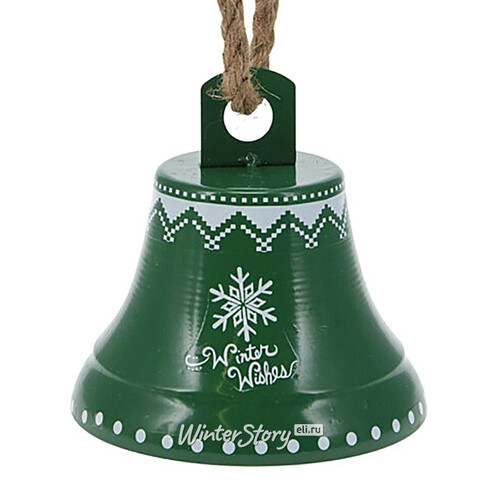 Елочная игрушка Колокольчик - Winter Wishes 14 см зеленый, подвеска Koopman