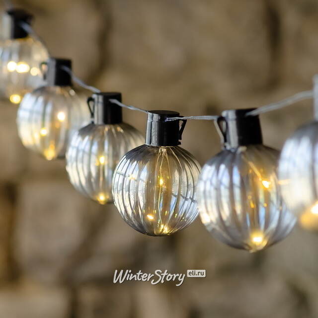 Гирлянда из лампочек Pereira 1.8 м, 10 ламп, теплые белые LED, черный ПВХ, IP44 Koopman