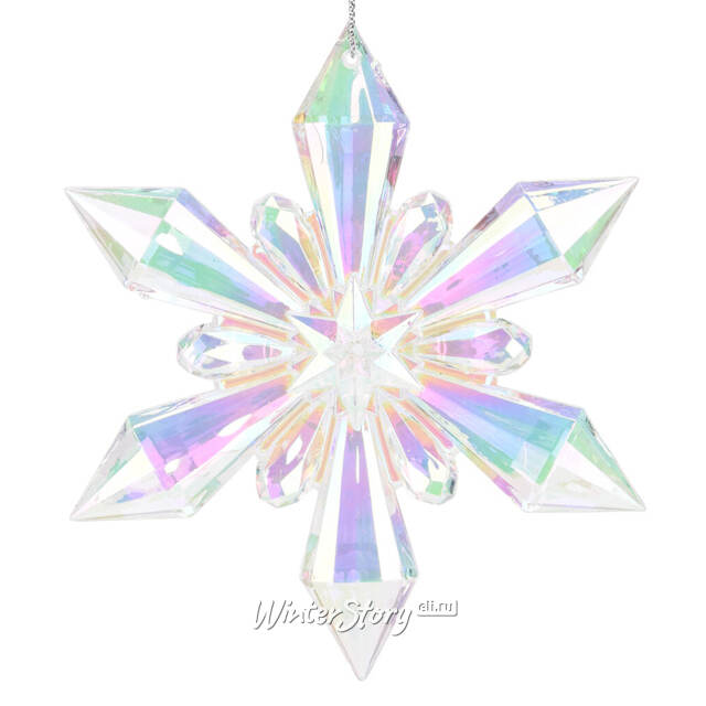 Елочная игрушка Снежинка - Savolle Bow 12 см, подвеска Koopman