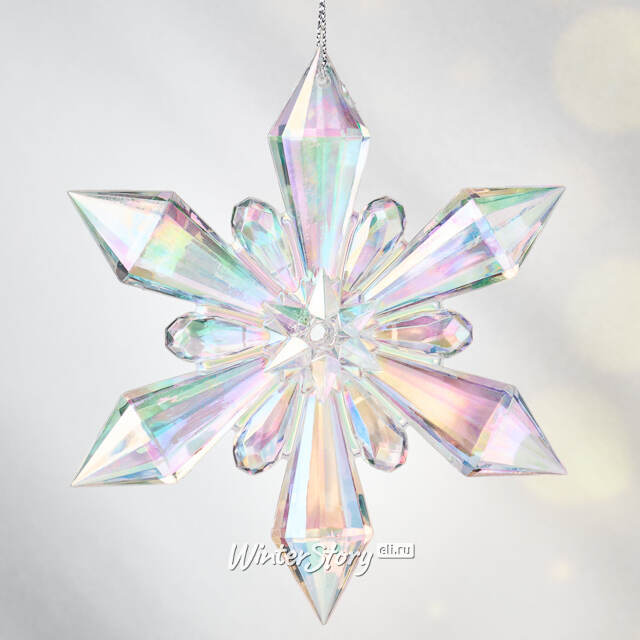 Елочная игрушка Снежинка - Savolle Bow 12 см, подвеска Koopman