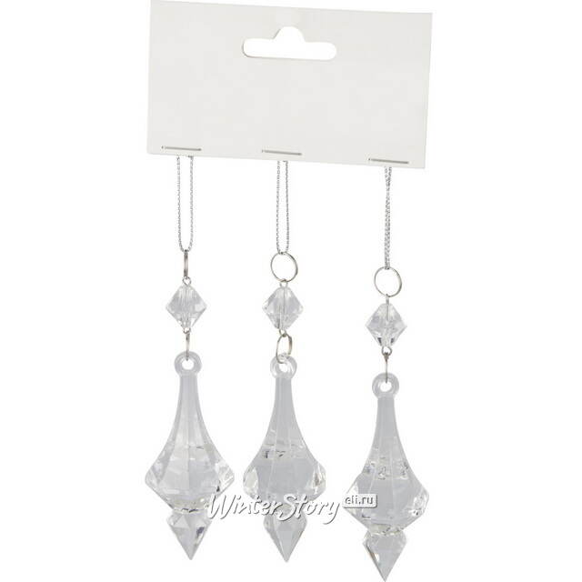 Набор елочных игрушек Crystal Luster - Чарующая Магия 9 см, 3 шт Koopman