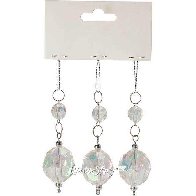 Набор елочных игрушек Crystal Muskes - Изящный Флер 9 см, 3 шт Koopman