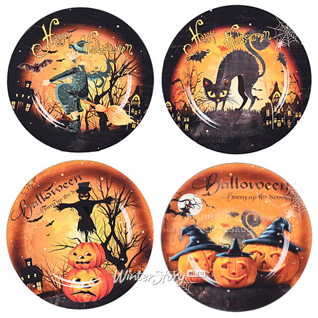 Набор пластиковых тарелок Halloween Again! 33 см, 4 шт Koopman