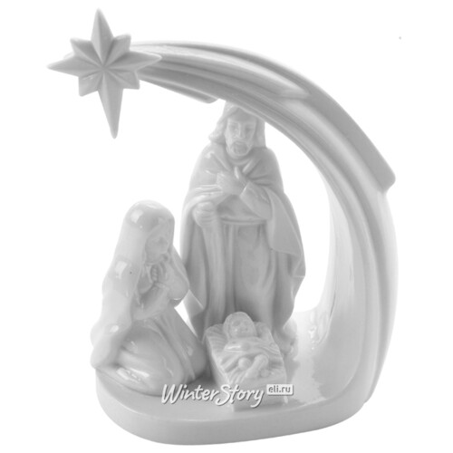 Рождественский Вертеп: Иосиф и Мария у яслей Младенца Иисуса 14 см, керамика Koopman