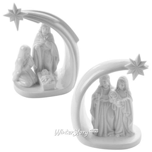 Рождественский Вертеп: Иосиф и Мария у яслей Младенца Иисуса 14 см, керамика Koopman