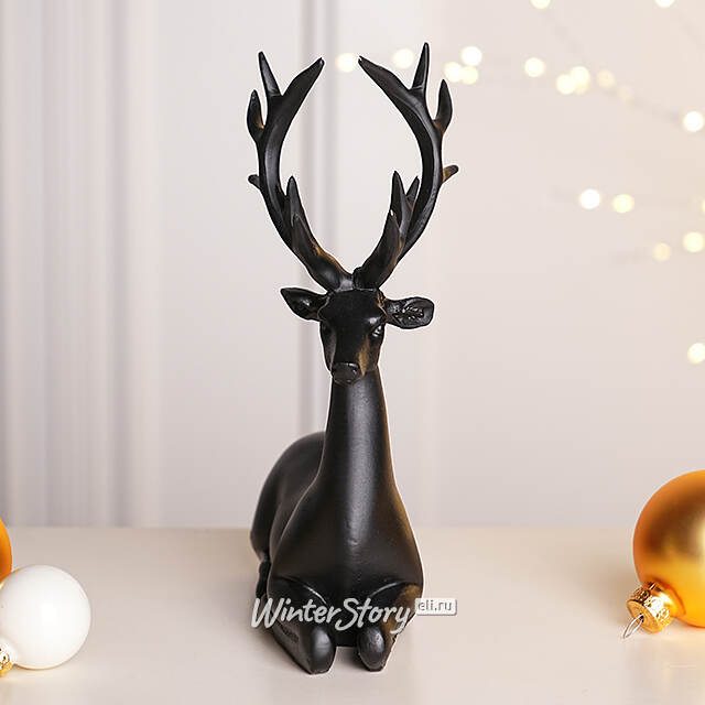 Декоративная фигурка Олень Гаспар 21 см черная Koopman