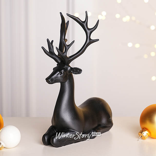 Декоративная фигурка Олень Гаспар 21 см черная Koopman