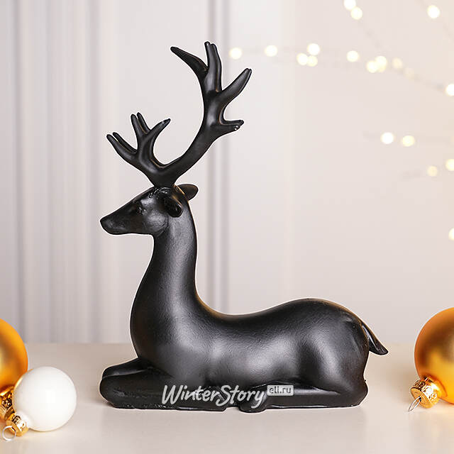 Декоративная фигурка Олень Гаспар 21 см черная Koopman