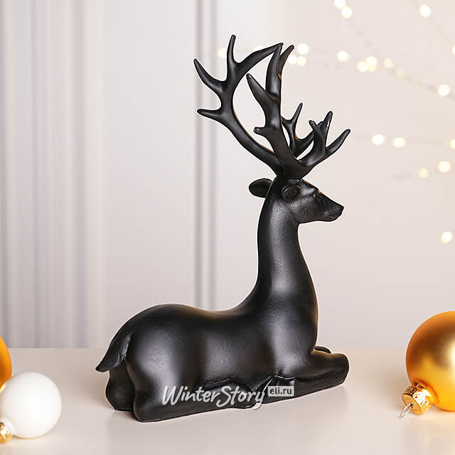 Декоративная фигурка Олень Гаспар 21 см черная Koopman