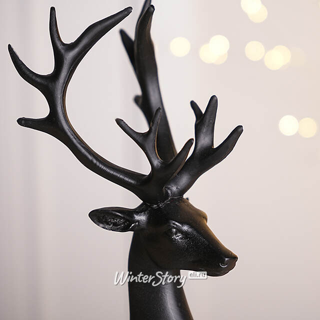 Декоративная фигурка Олень Гаспар 21 см черная Koopman