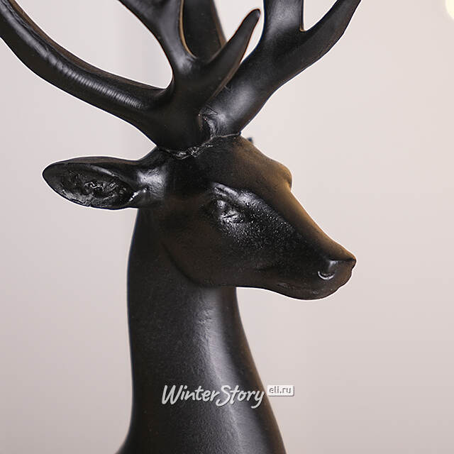 Декоративная фигурка Олень Гаспар 21 см черная Koopman